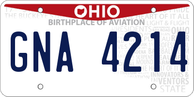 OH license plate GNA4214