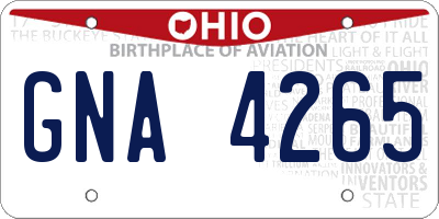 OH license plate GNA4265