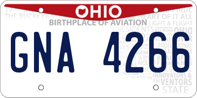 OH license plate GNA4266