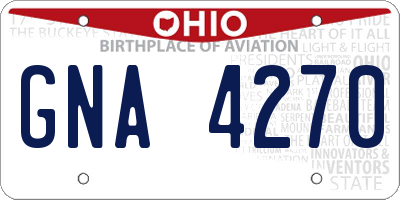 OH license plate GNA4270