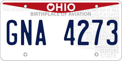 OH license plate GNA4273