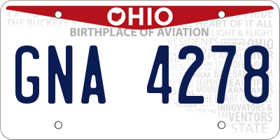OH license plate GNA4278