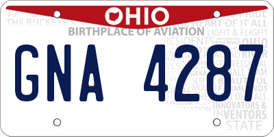 OH license plate GNA4287
