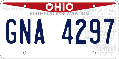 OH license plate GNA4297