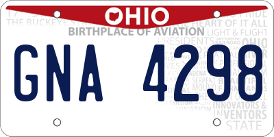 OH license plate GNA4298