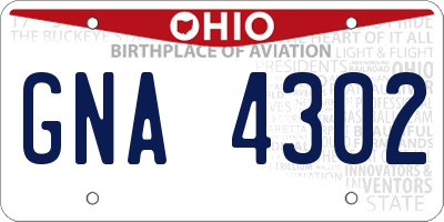 OH license plate GNA4302