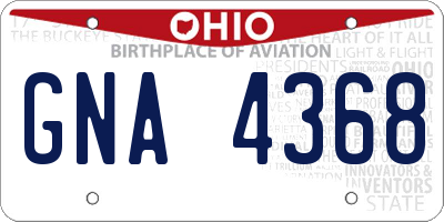 OH license plate GNA4368