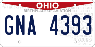OH license plate GNA4393