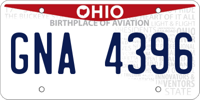 OH license plate GNA4396