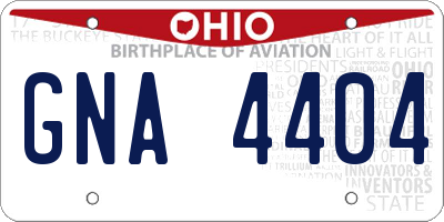 OH license plate GNA4404