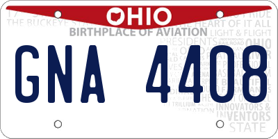 OH license plate GNA4408