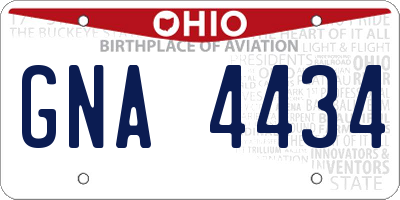 OH license plate GNA4434