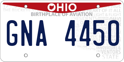 OH license plate GNA4450