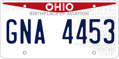 OH license plate GNA4453