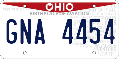 OH license plate GNA4454