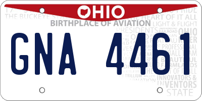 OH license plate GNA4461