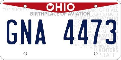 OH license plate GNA4473