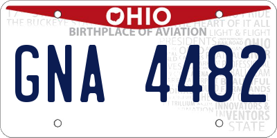 OH license plate GNA4482