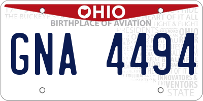OH license plate GNA4494