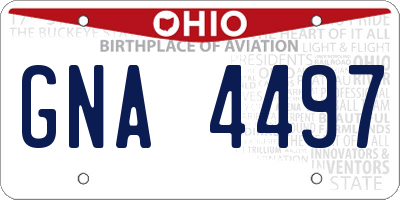 OH license plate GNA4497