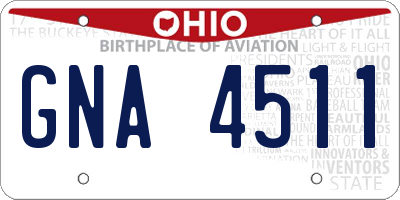 OH license plate GNA4511