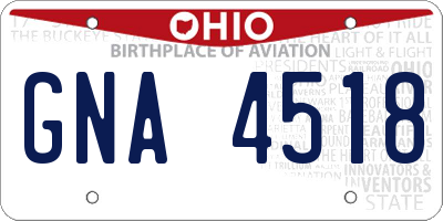 OH license plate GNA4518