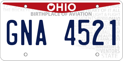 OH license plate GNA4521