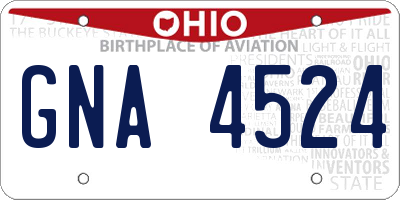 OH license plate GNA4524