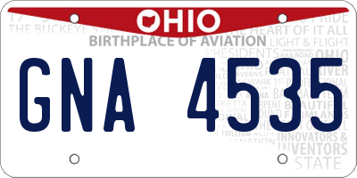 OH license plate GNA4535