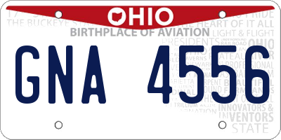 OH license plate GNA4556