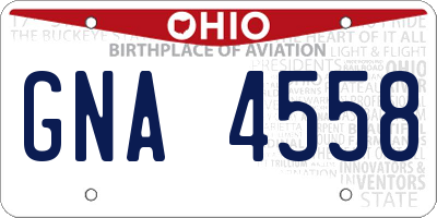 OH license plate GNA4558