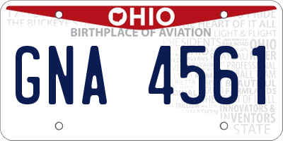 OH license plate GNA4561