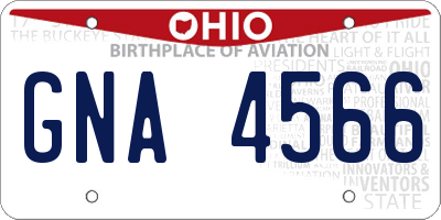 OH license plate GNA4566