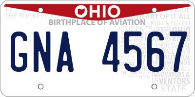 OH license plate GNA4567