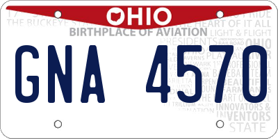 OH license plate GNA4570