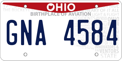 OH license plate GNA4584