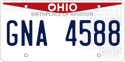 OH license plate GNA4588