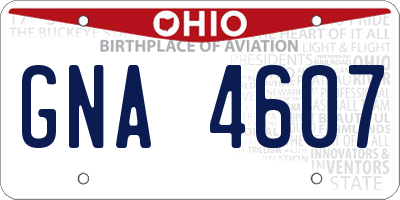 OH license plate GNA4607