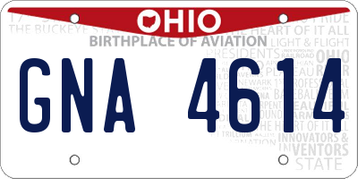 OH license plate GNA4614