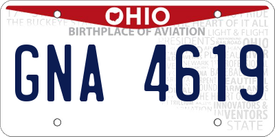 OH license plate GNA4619