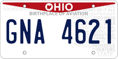 OH license plate GNA4621