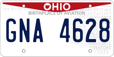 OH license plate GNA4628