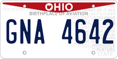 OH license plate GNA4642