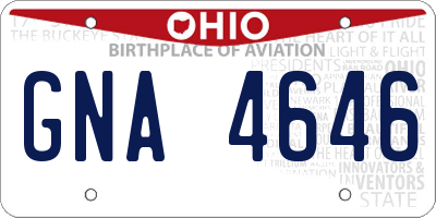 OH license plate GNA4646