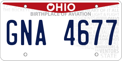 OH license plate GNA4677