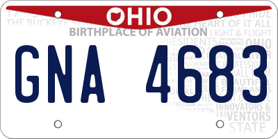 OH license plate GNA4683