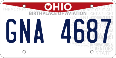 OH license plate GNA4687