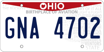 OH license plate GNA4702