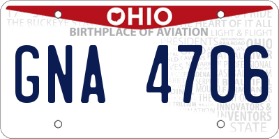 OH license plate GNA4706