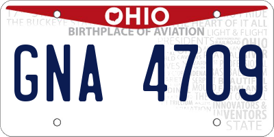 OH license plate GNA4709